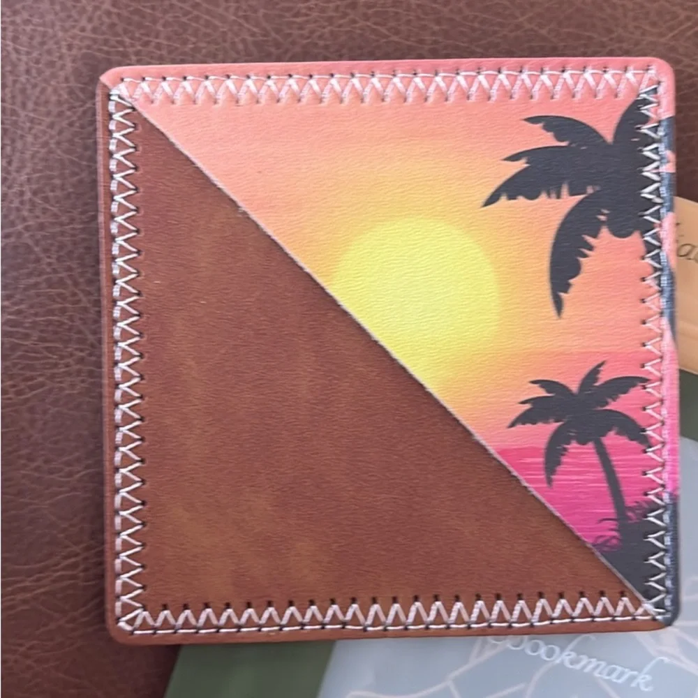 Sunset Palm Tree Corner Bookmark